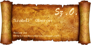 Szabó Oberon névjegykártya